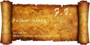 Felber Viola névjegykártya